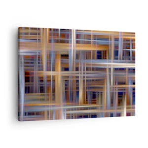 Tablou pe pânză Canvas - Modele geometrice abstracte în culori pastelate - 70x50cm - Țesut din lumină - Decorațiune modernă pentru perete pentru living și dormitor ARTTOR
