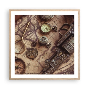 Poster în ramă de stejar deschis - Sugestii de aventură - 60x60 cm