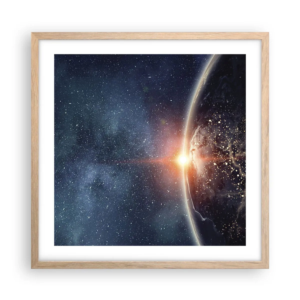 Poster în ramă de stejar deschis - Într-o nouă perspectivă - 50x50 cm