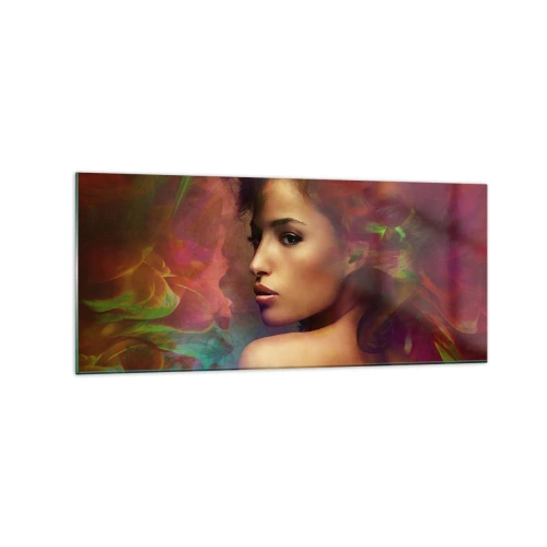 Tablou pe sticlă - Mai frumoasă decât un curcubeu, delicată ca o ceață - 120x50 cm