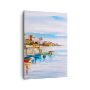 Tablou pe pânză - Port urban multicolor - 50x70 cm
