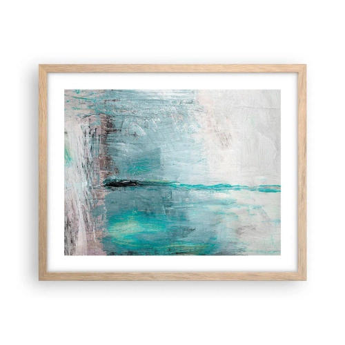 Poster în ramă de stejar deschis - Orizontal în albastru - 50x40 cm