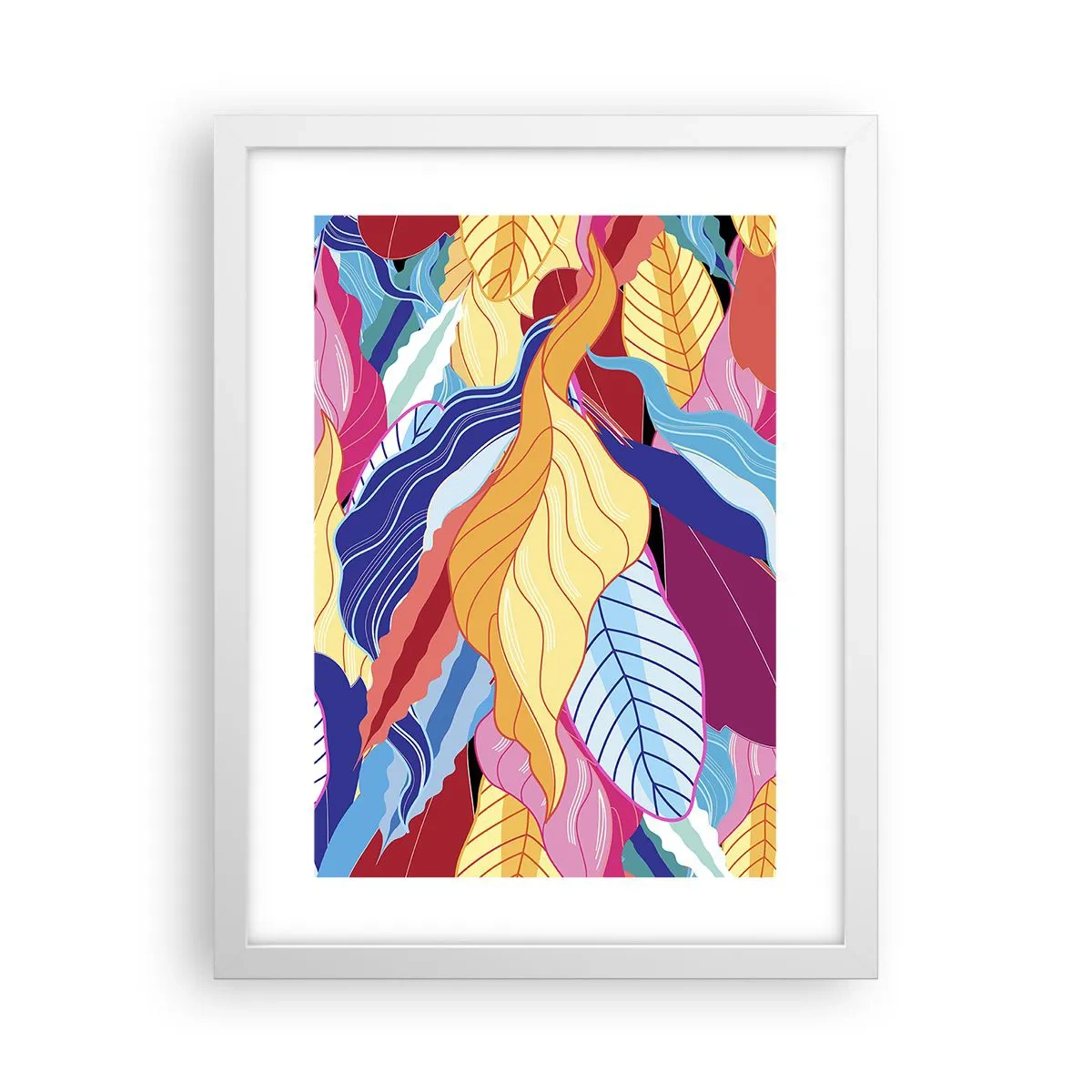 Poster în ramă albă - O dezordine colorată - 30x40 cm