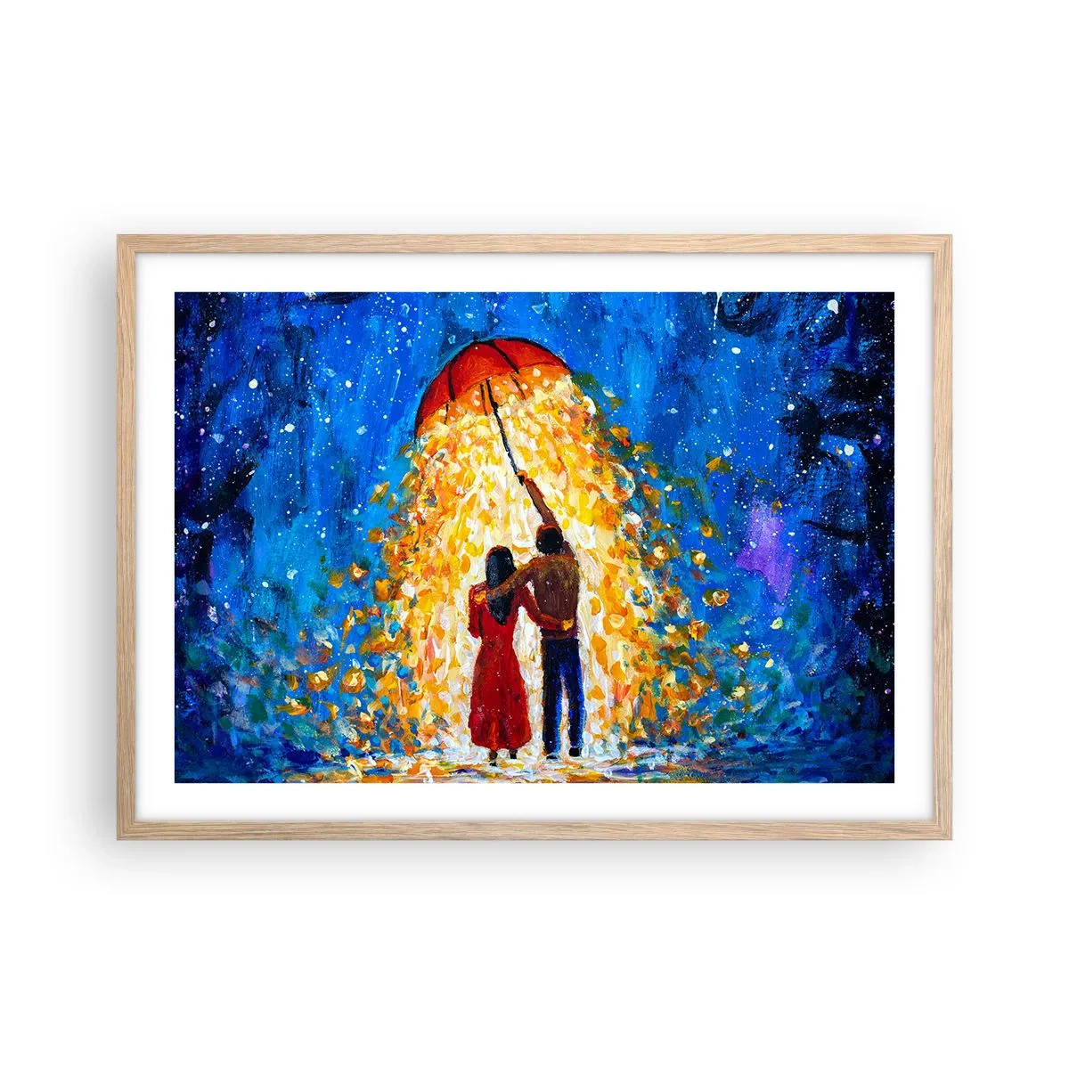 Poster în ramă de stejar deschis - Magia unei seri ploioase? - 70x50 cm