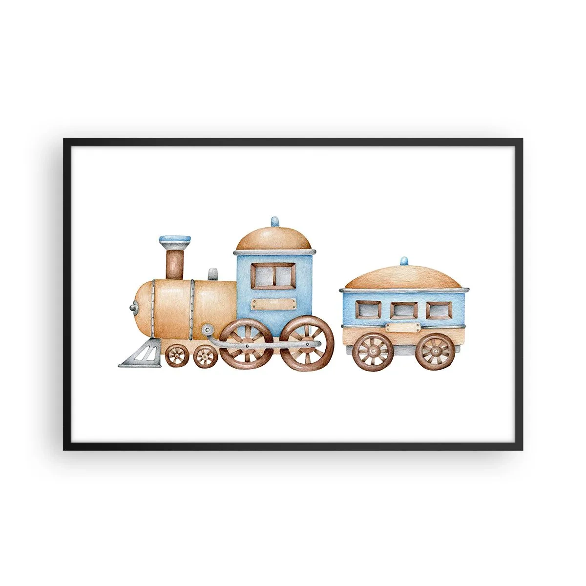 Poster în ramă neagră - Trenulețul din copilărie - 91x61 cm