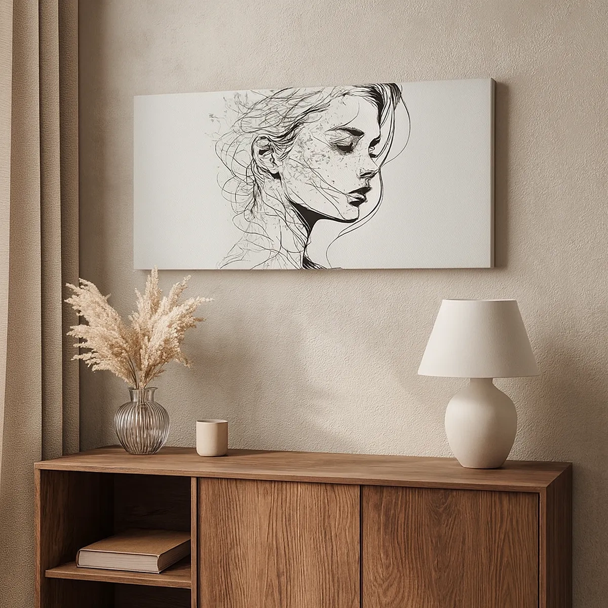 Tablou pe pânză - Desenată cu linii - 30x30 cm