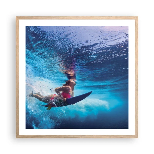 Poster în ramă de stejar deschis - Profunzimea bucuriei - 60x60 cm