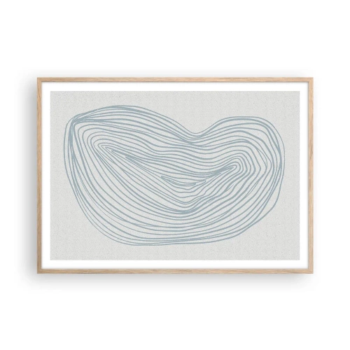 Poster în ramă de stejar deschis - Zâmbet de picături - 100x70 cm