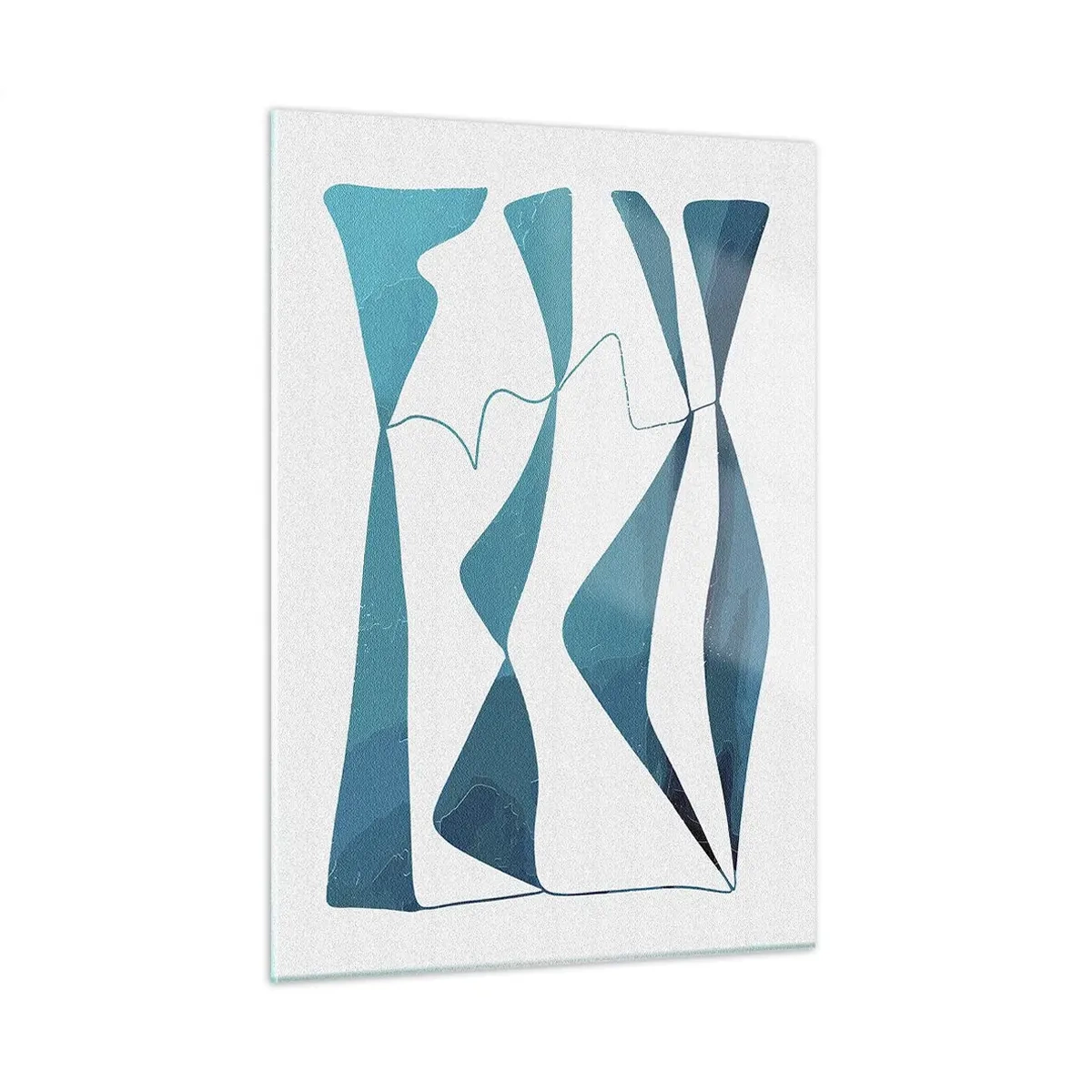 Tablou pe sticlă - Abstracție: relație turcoaz - 50x70 cm