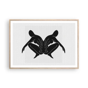 Poster în ramă de stejar deschis - Suflet comun - 100x70 cm