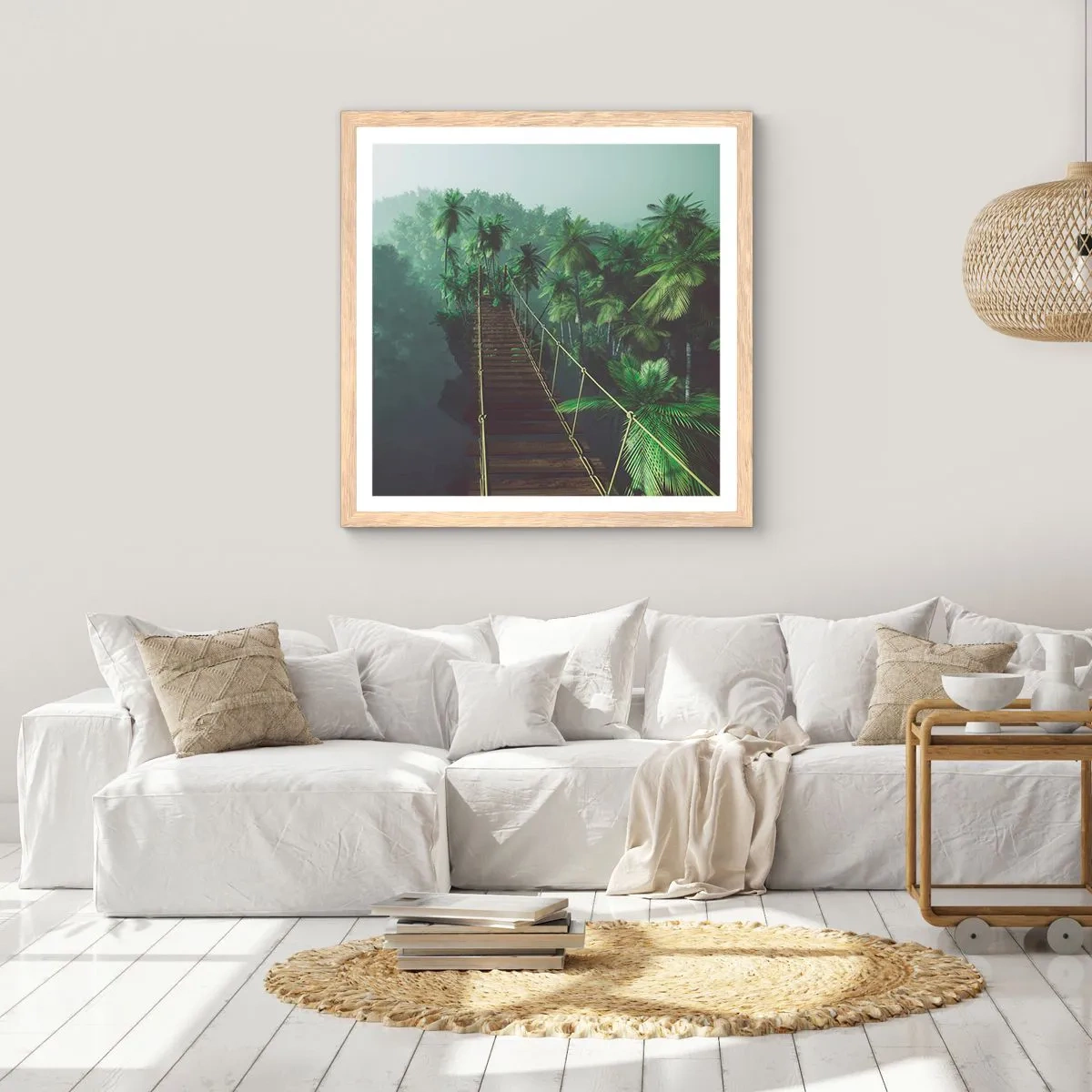 Poster în ramă de stejar deschis - Deasupra cazanului verde - 50x50 cm