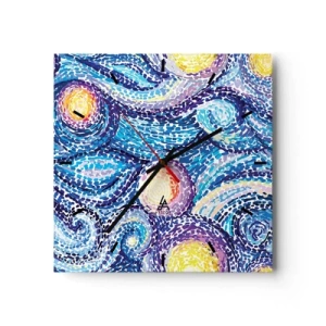 Ceas de perete - Ceas pe sticlă - Dintr-un tablou de van Gogh - 30x30 cm