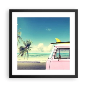 Poster în ramă neagră - Să înceapă vacanța - 40x40 cm