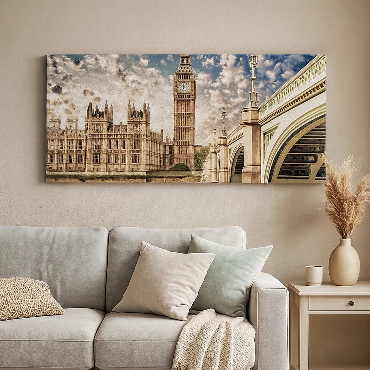 Tablou pe pânză - Nori de pene deasupra Tamisei - 30x30 cm