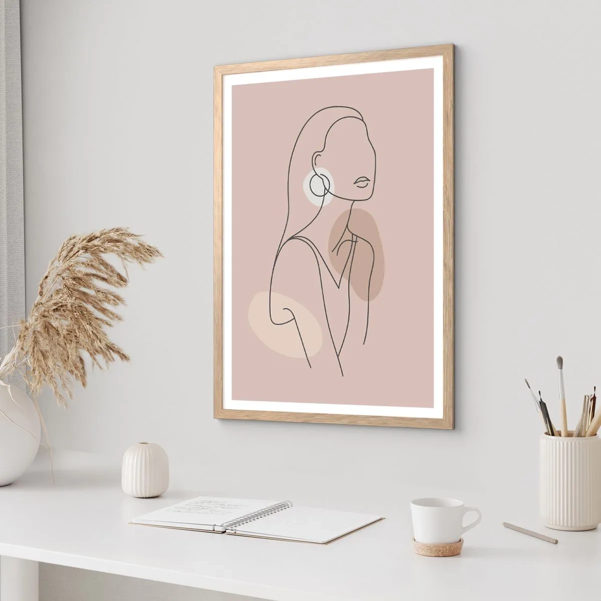 Poster în ramă de stejar deschis - Icoana fecioarei - 61x91 cm