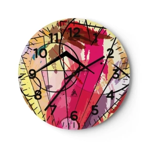Ceas de perete - Ceas pe sticlă - Explozie - 30x30 cm