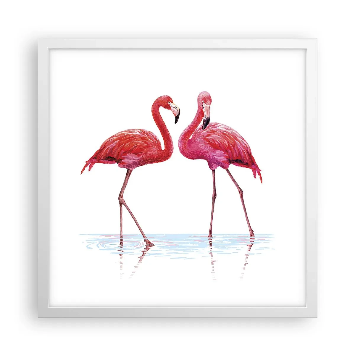 Poster în ramă albă - Pink randez-vous - 40x40 cm