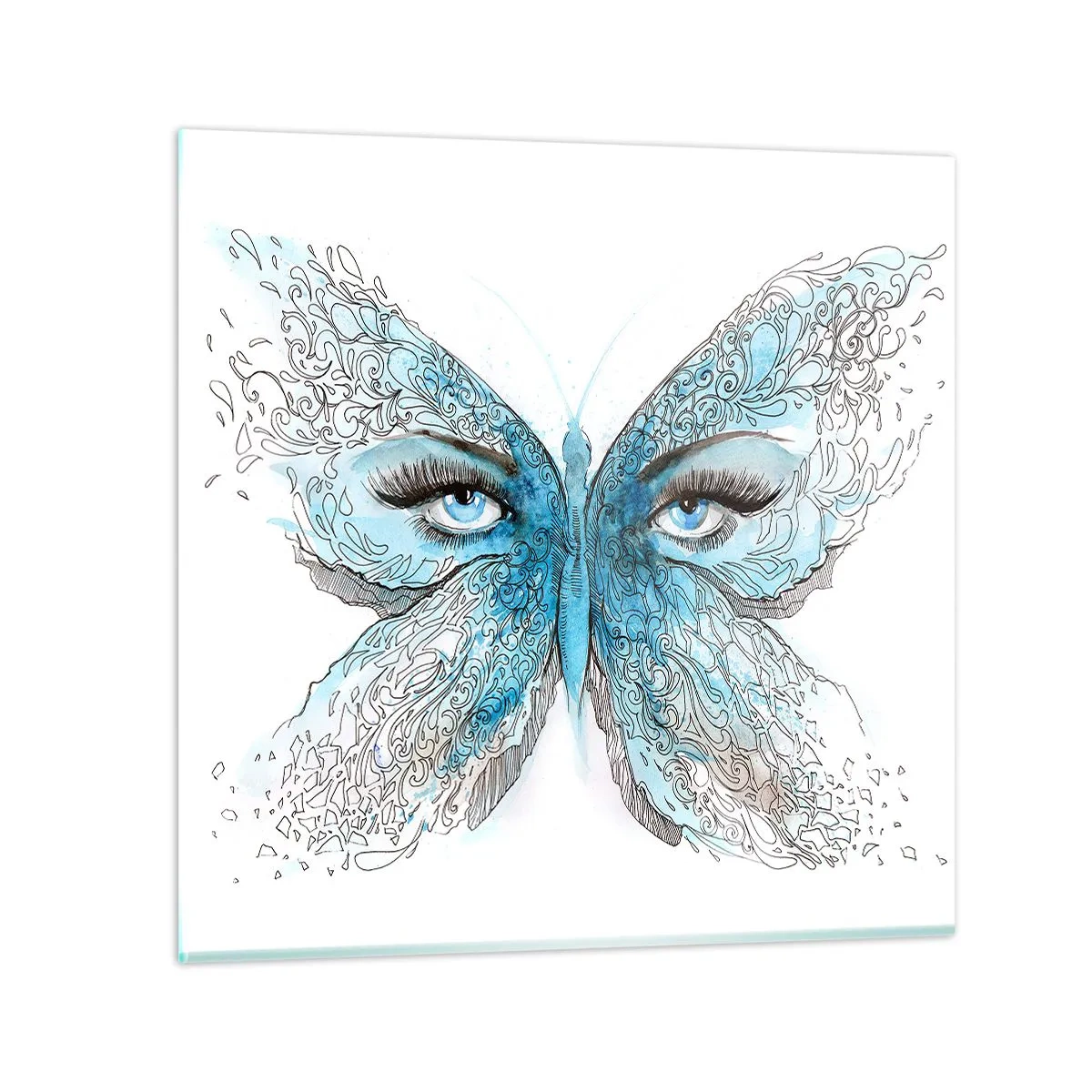 Tablou pe sticlă - Polyommatus eros - 70x70 cm