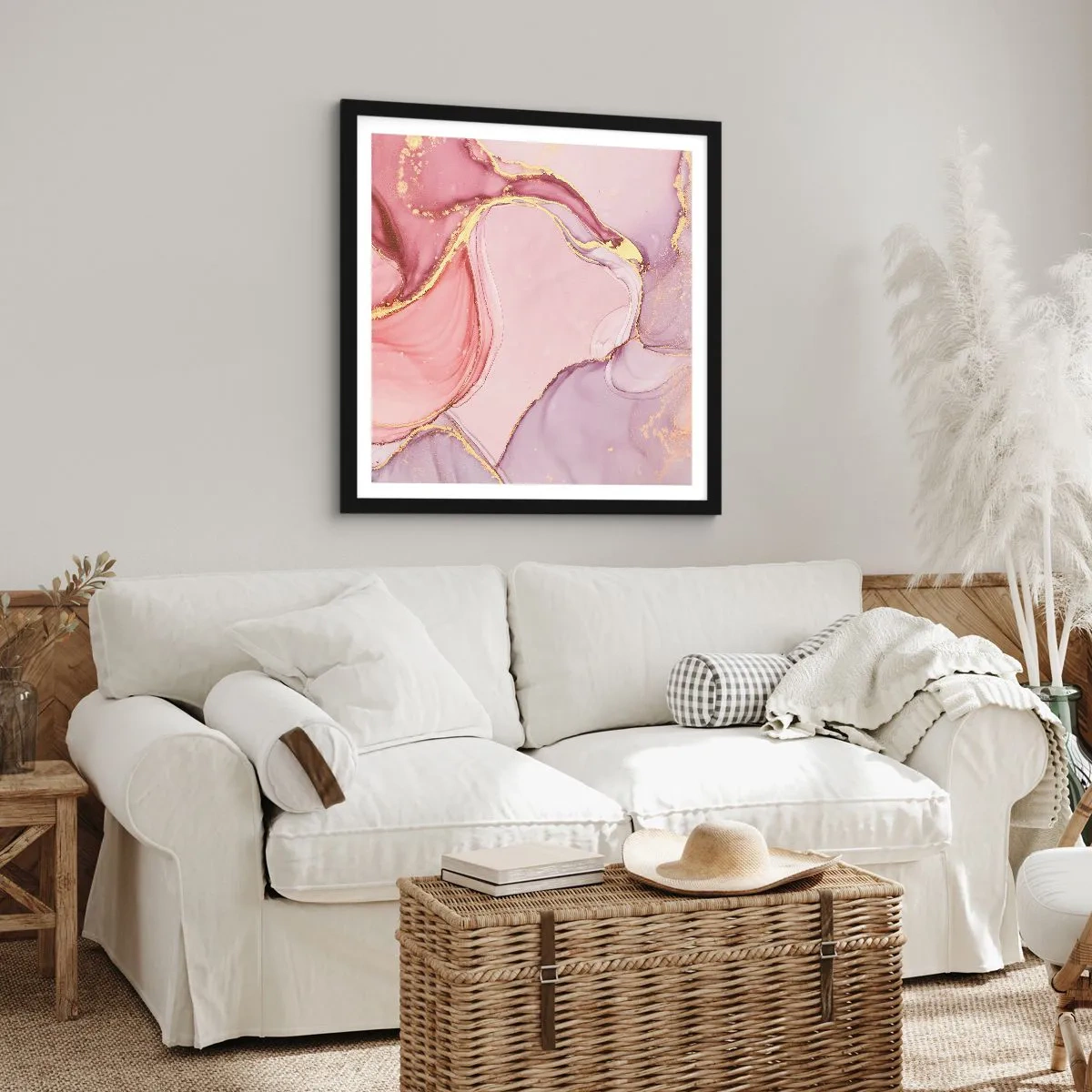 Poster în ramă neagră - O mângâiere de culoare - 40x40 cm