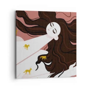 Tablou pe pânză - Visul despre calul de aur - 70x70 cm