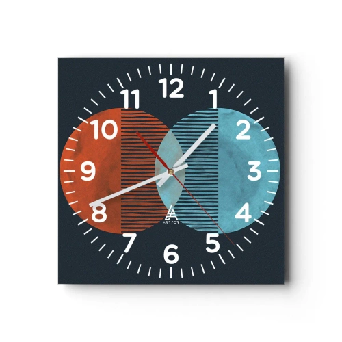 Ceas de perete - Ceas pe sticlă - Fantezie astronomică - 30x30 cm