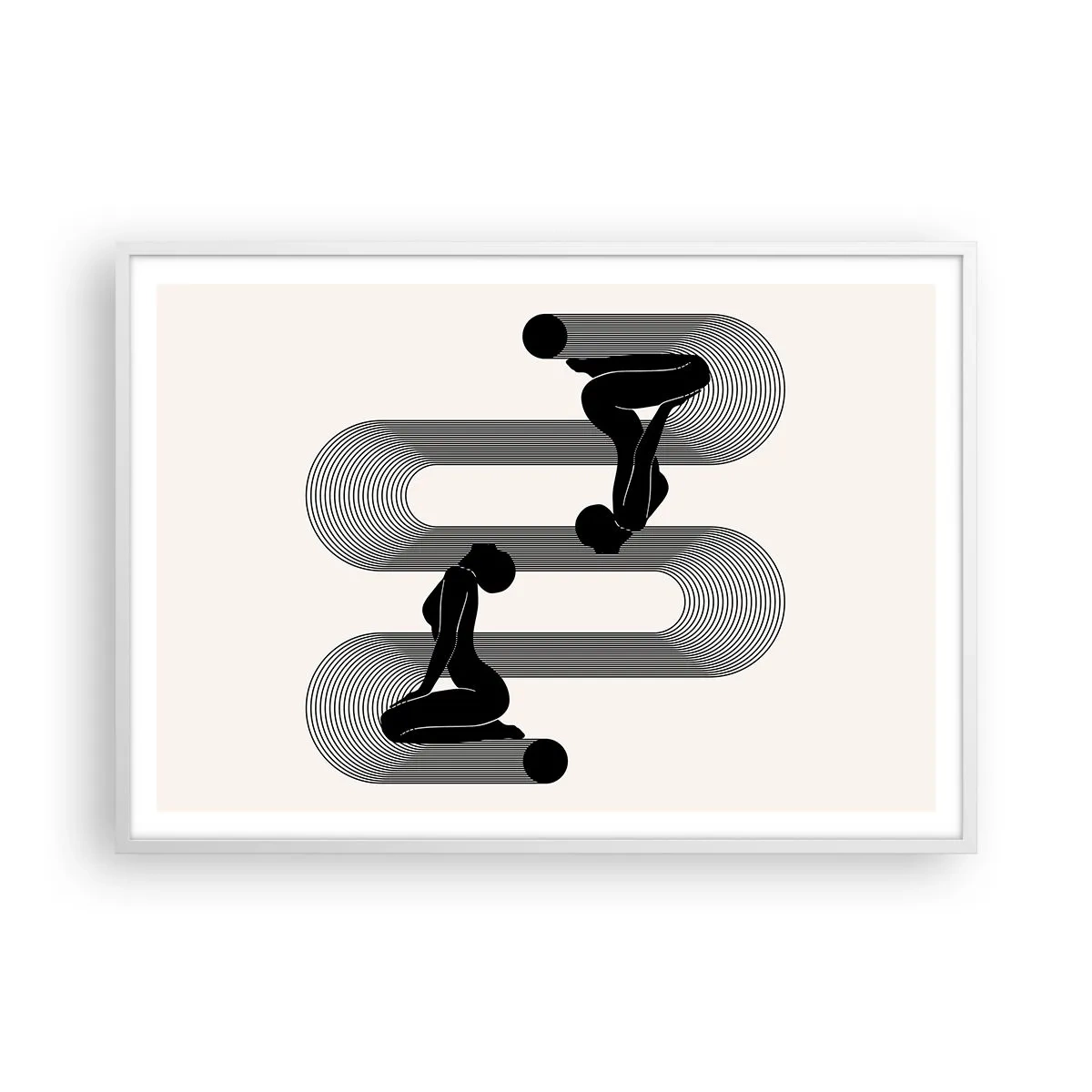 Poster în ramă albă - Simetrie senzuală - 100x70 cm