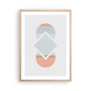 Poster în ramă de stejar deschis - Situația este clară - 50x70 cm