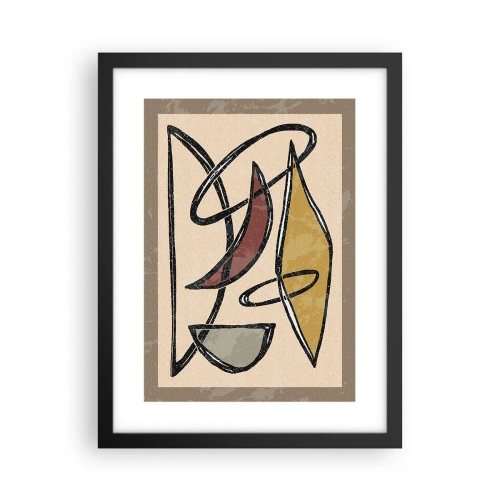 Poster în ramă neagră - Compoziție - arcuri și ovale - 30x40 cm