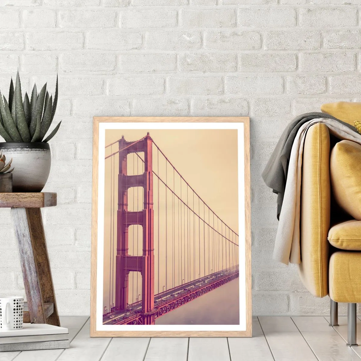 Poster în ramă de stejar deschis - Între cer și pământ - 61x91 cm