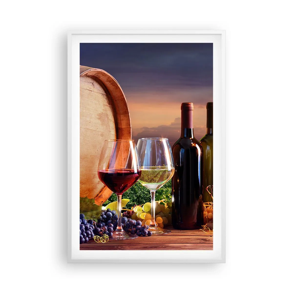 Poster în ramă albă - Aici viața are un gust - 61x91 cm