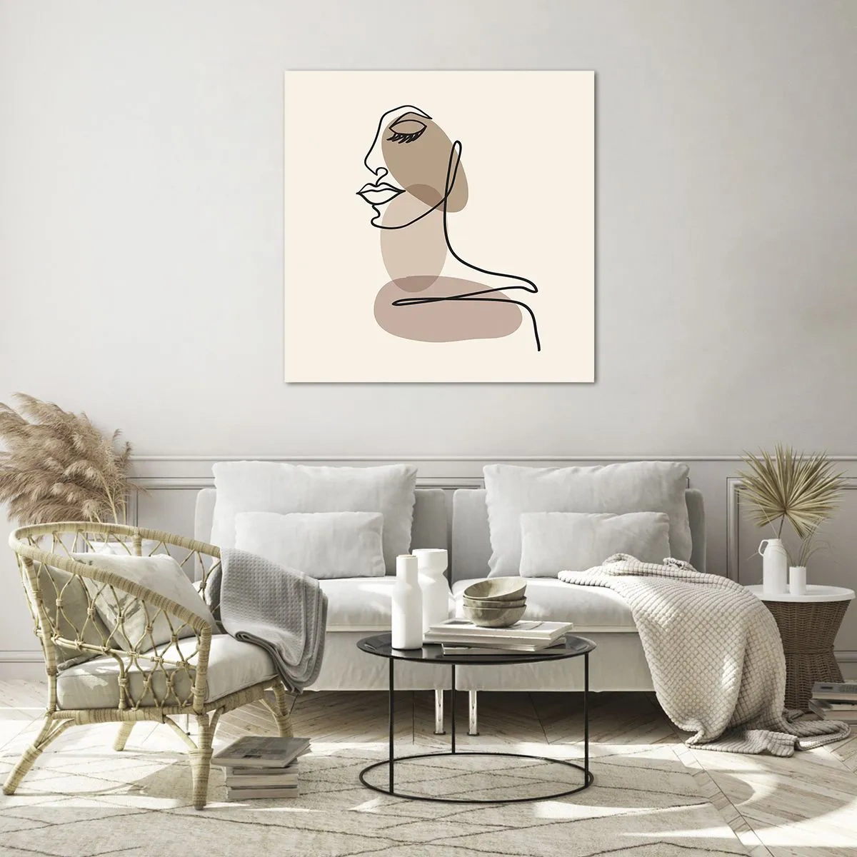 Tablou pe sticlă - O anumită linie de frumusețe - 30x30 cm