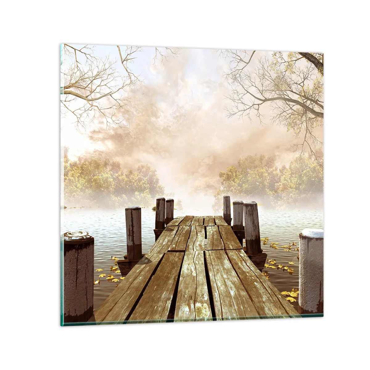 Tablou pe sticlă - Tristețea blândă a toamnei - 60x60 cm