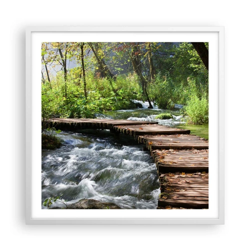 Poster în ramă albă - Cascadă spumoasă - 60x60 cm