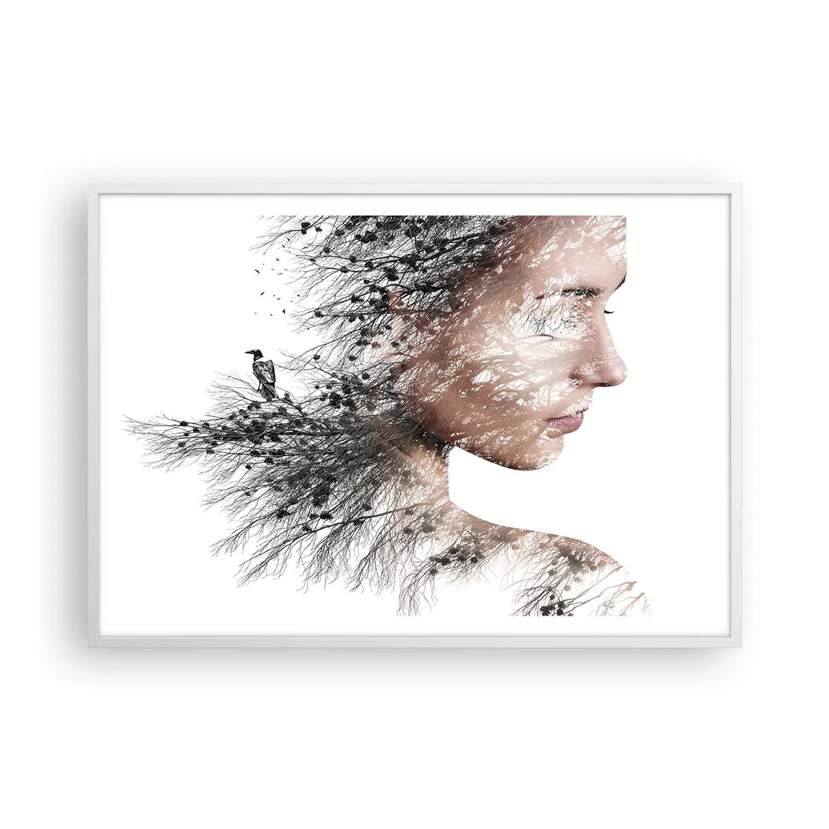 Poster în ramă albă - Spiritul pădurii - 100x70 cm