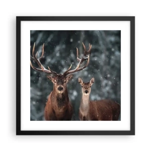 Poster în ramă neagră - Stăpânul pădurii și soția sa - 40x40 cm