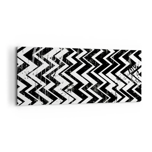 Tablou pe pânză - Zig-alb, zag-negru - 100x40 cm