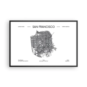 Poster în ramă neagră - Anatomia San Francisco - 91x61 cm