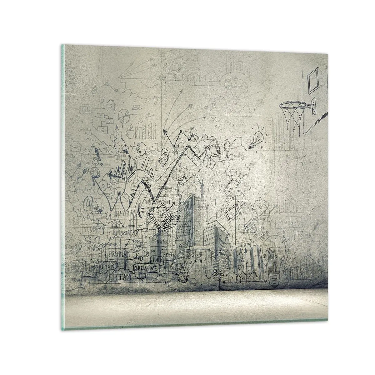 Tablou pe sticlă - Minunata mea viață de oraș - 60x60 cm