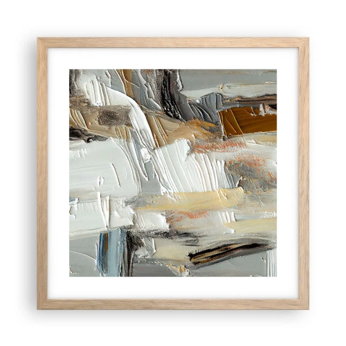 Poster în ramă de stejar deschis - Stratificare colorată - 40x40 cm