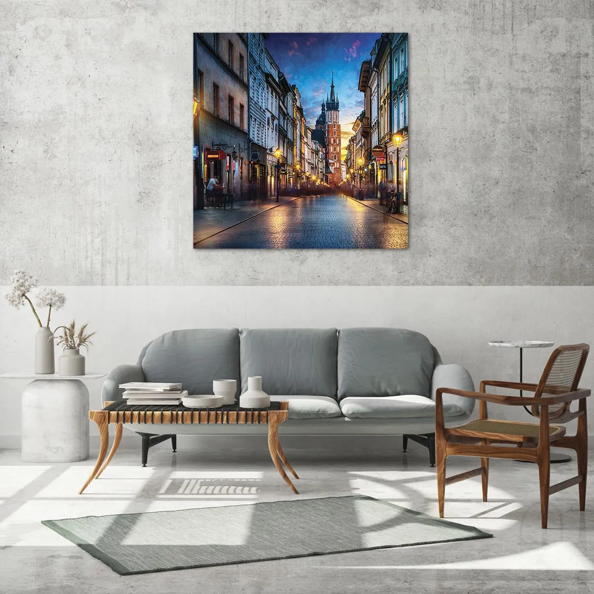 Tablou pe sticlă - Farmecul Cracoviei - 50x50 cm