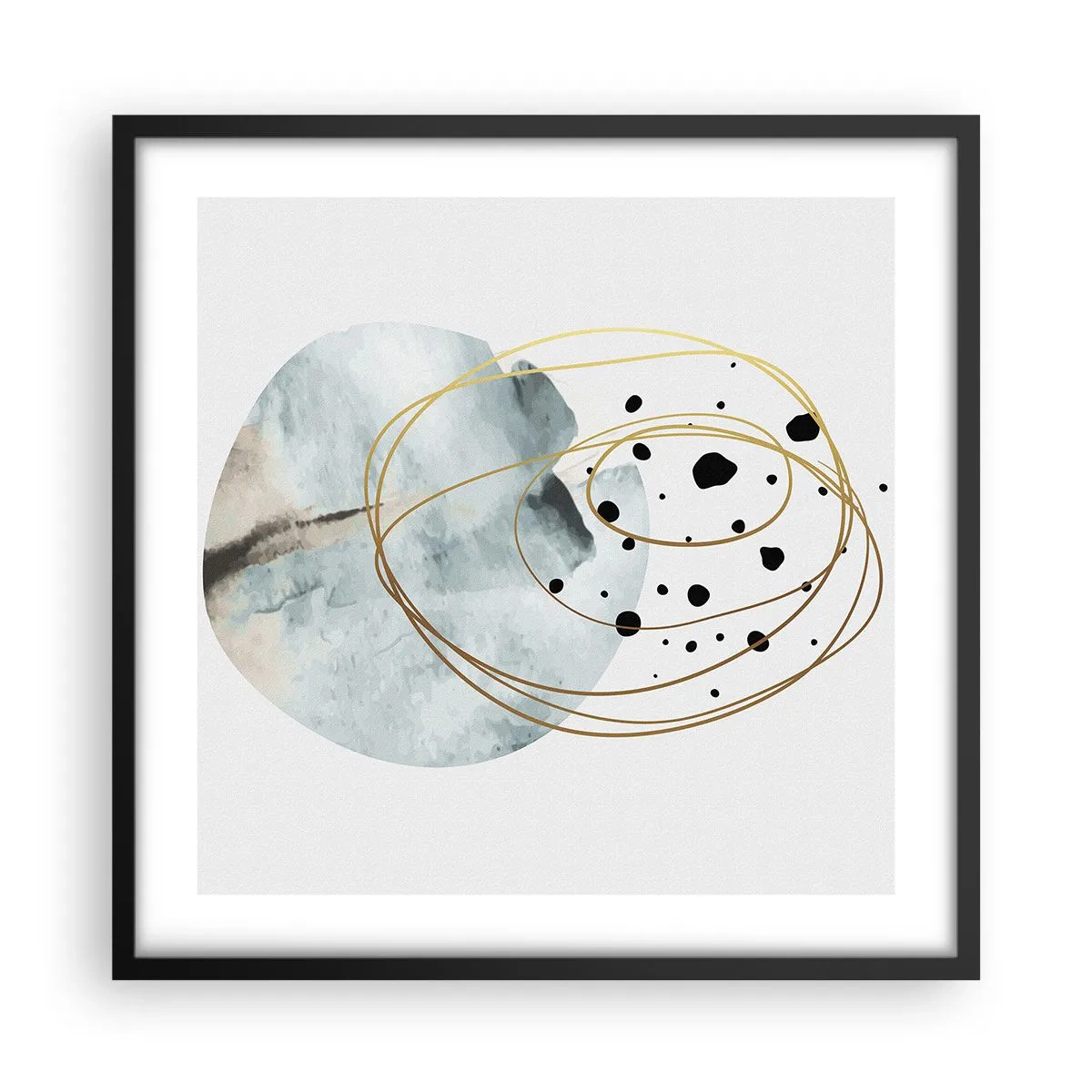 Poster în ramă neagră - În îmbrățișarea spațiului - 50x50 cm