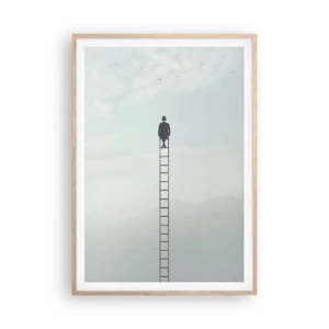 Poster în ramă de stejar deschis - Fii deasupra - 70x100 cm