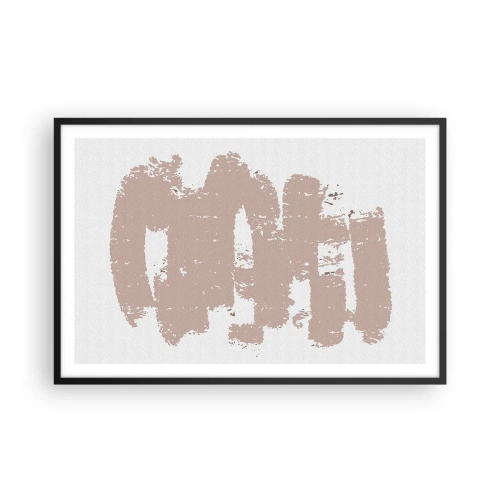 Poster în ramă neagră - Abstracție în roz moale - 91x61 cm