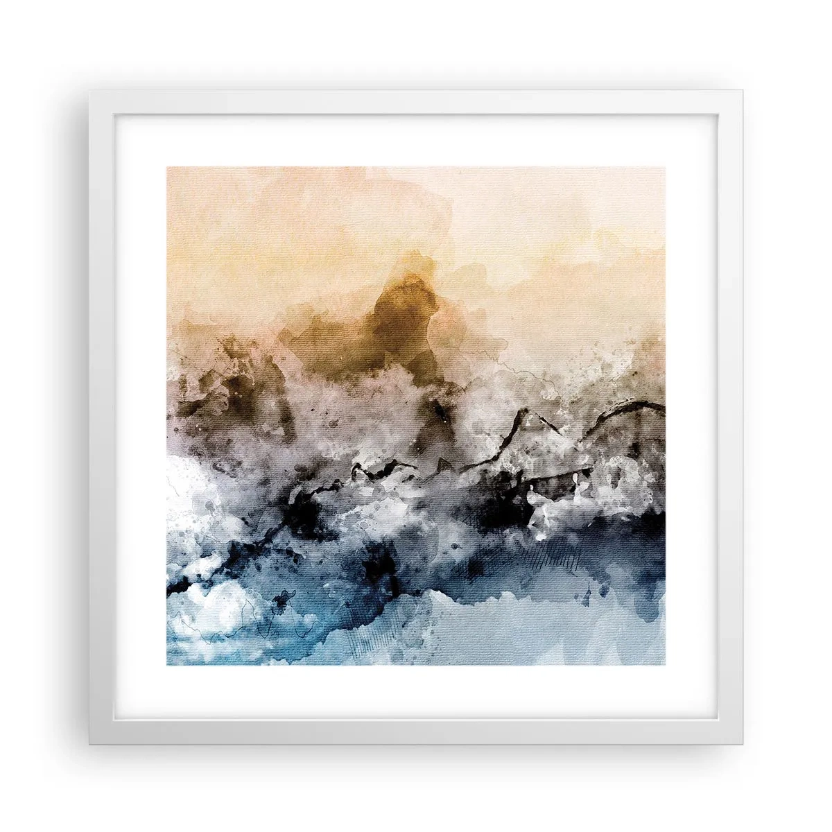 Poster în ramă albă - Scufundate într-un vârtej de ceață - 40x40 cm