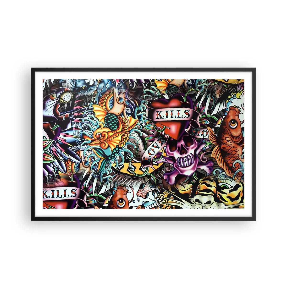 Poster în ramă neagră - Visul unui artist tatuator - 91x61 cm