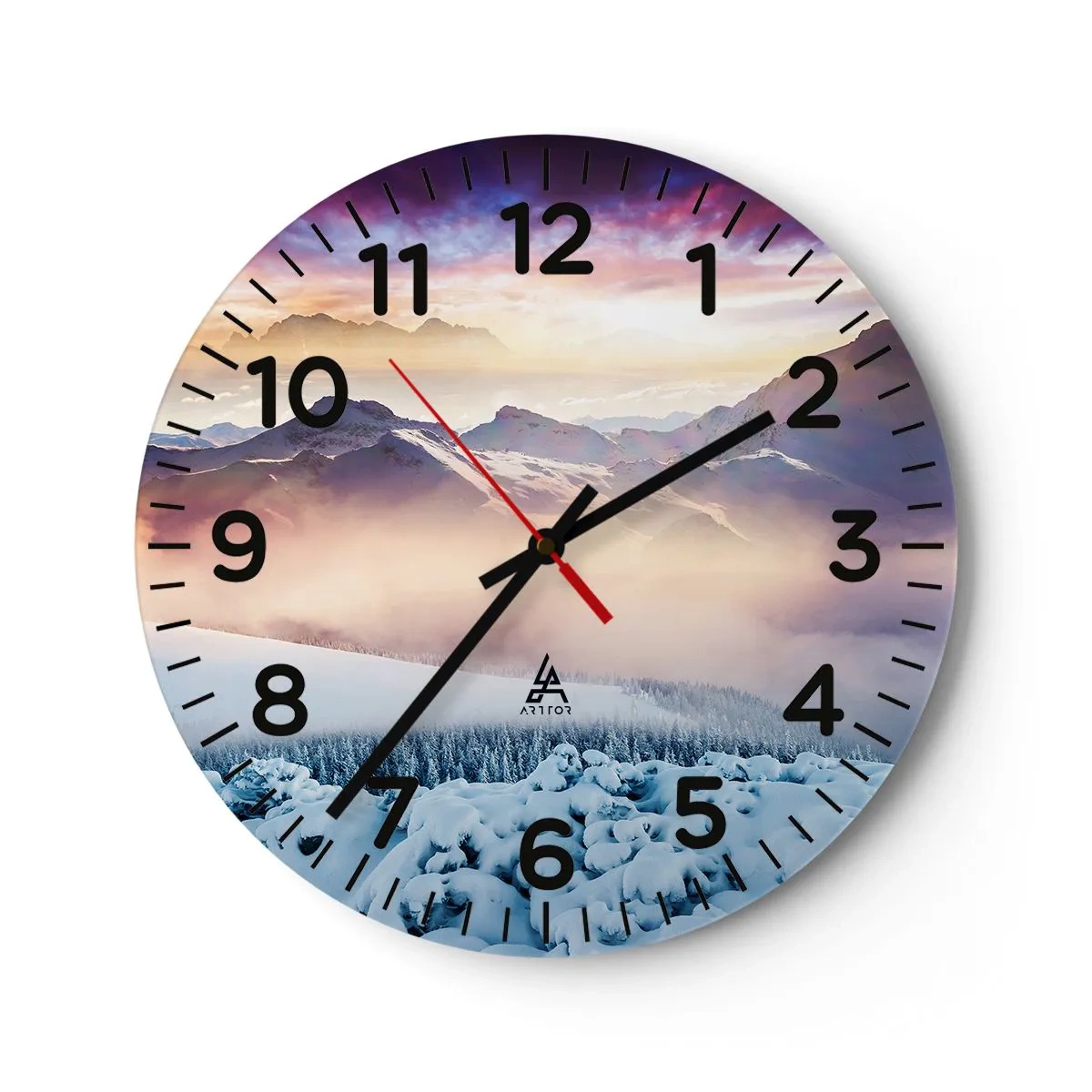 Ceas de perete - Ceas pe sticlă - Forța și puritatea naturii - 40x40 cm