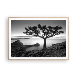 Poster în ramă de stejar deschis - Liniște până la orizont - 100x70 cm