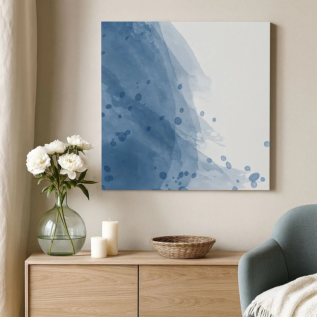 Tablou pe pânză - Tul albastru - 30x30 cm