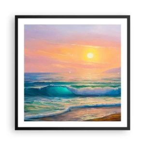 Poster în ramă neagră - Cântecul turcoaz al valurilor - 60x60 cm