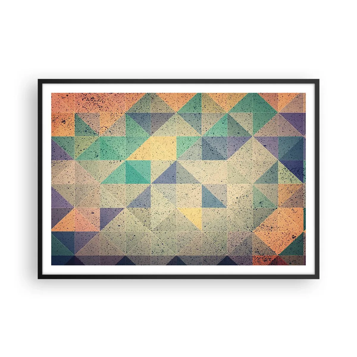 Poster în ramă neagră - Republica triunghiurilor - 100x70 cm